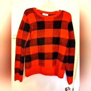 Old Navy Red and Black Crew Neck Sweater
